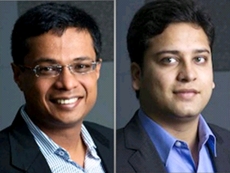 Flipkart co-founders Sachin Bansal (left) and Binny Bansal